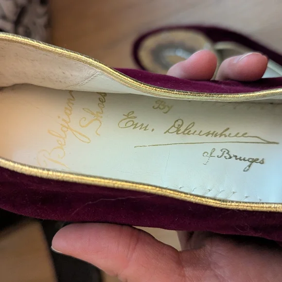 Bourbon St New Orleans Burgundy Velvet Beaded Medallion Flats Women’s Size 7.5B - Picture 3 of 5